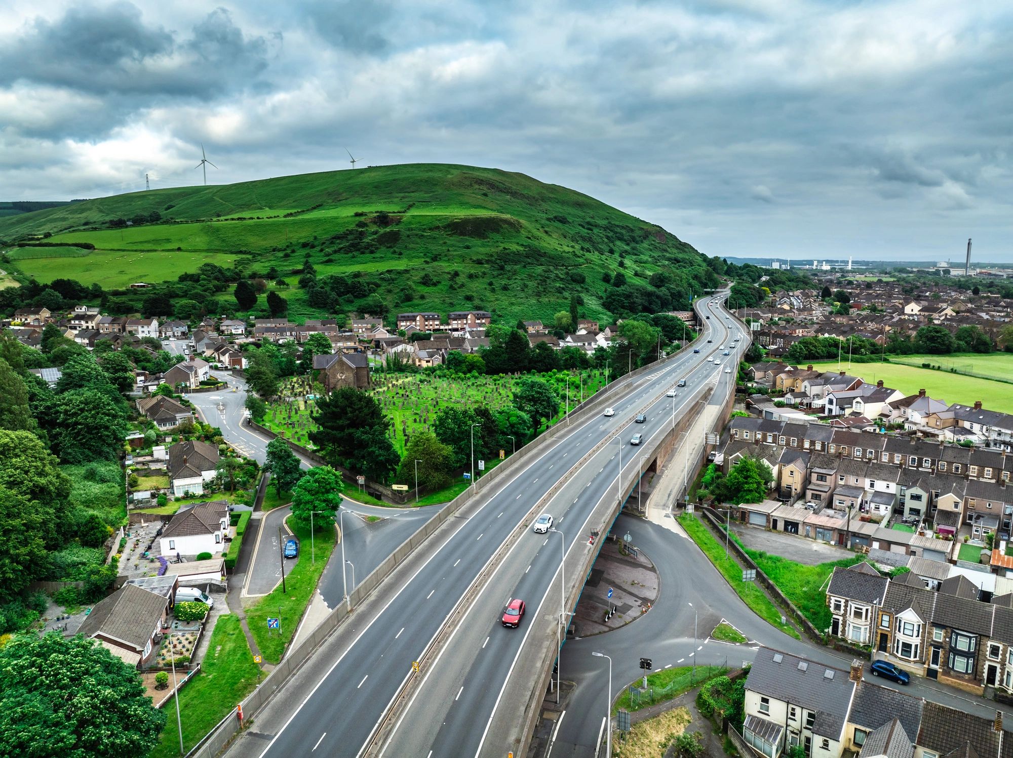Elevated roadway illustrating connected urban mobility infrastructure